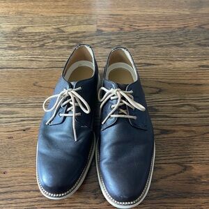 cole haan size 9.5 dark brown grand os Leather Lace Up Dress Shoes C22639